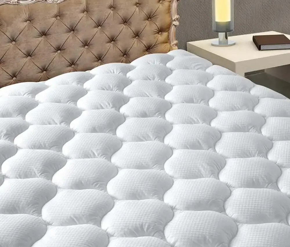 MATBEBY Full XL Mattress Pad Cooling Breathable Mattress Topper, Quilted Fitted
